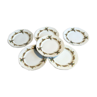 Set of 6 dessert plates in German porcelain