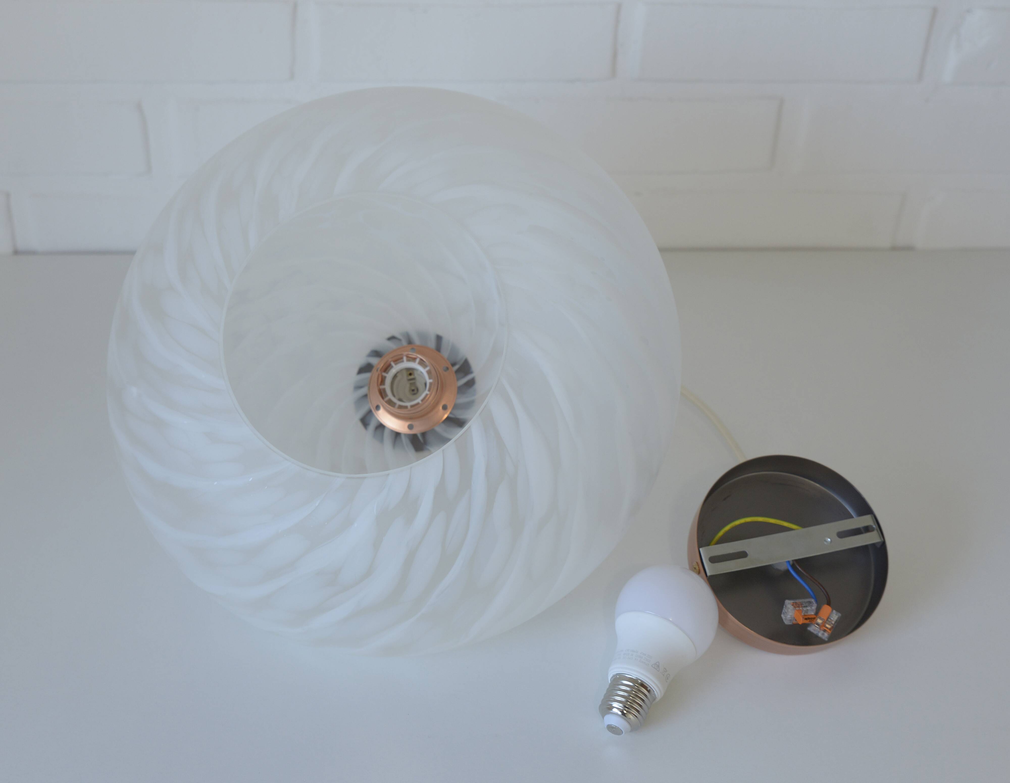 Vintage chandelier / Murano glass hanging lamp / Unique light fixture / Pendant light / Italy 1980s