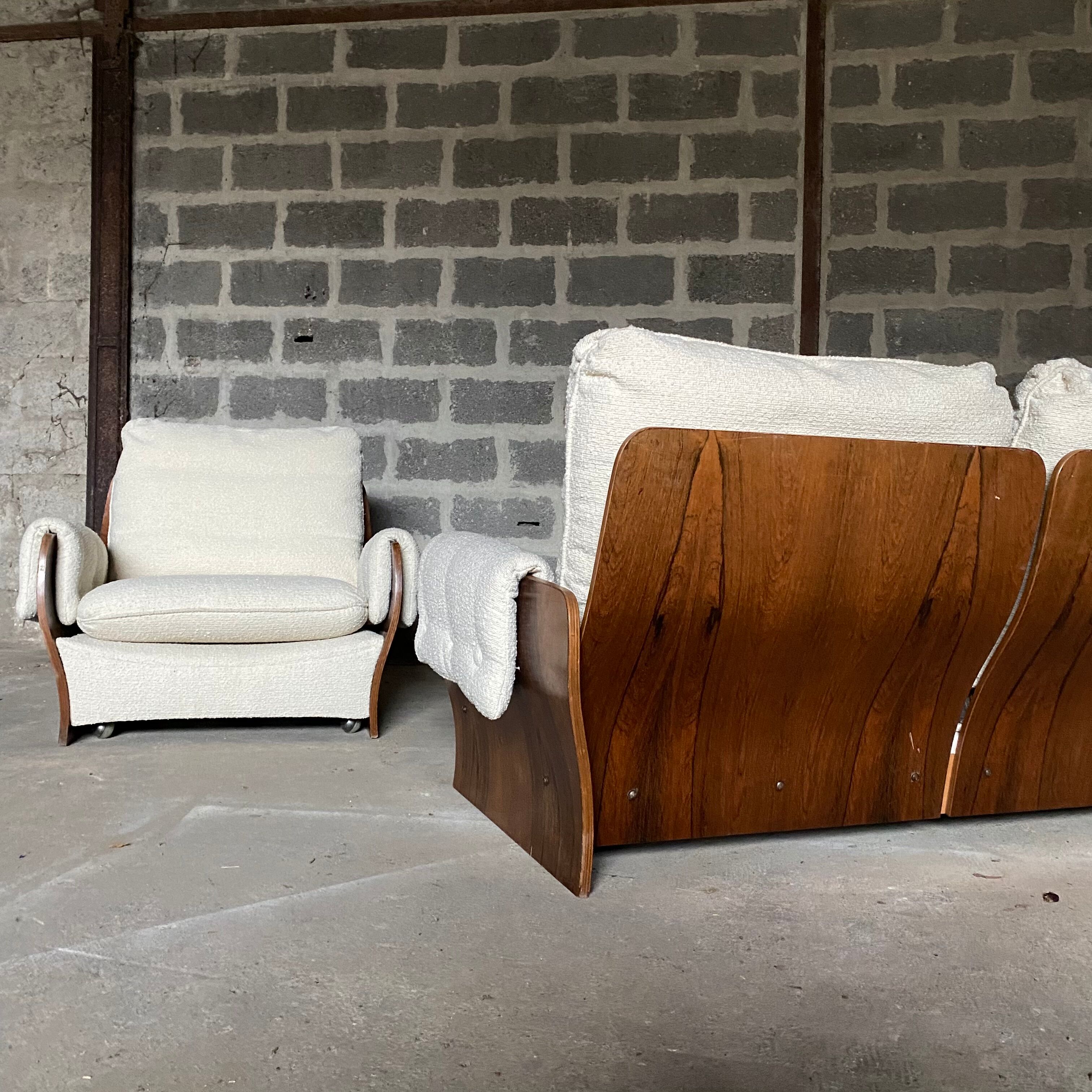 Ensemble canapé, fauteuil vintage 1970