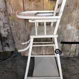 High chair bebe baumann vintage white wood