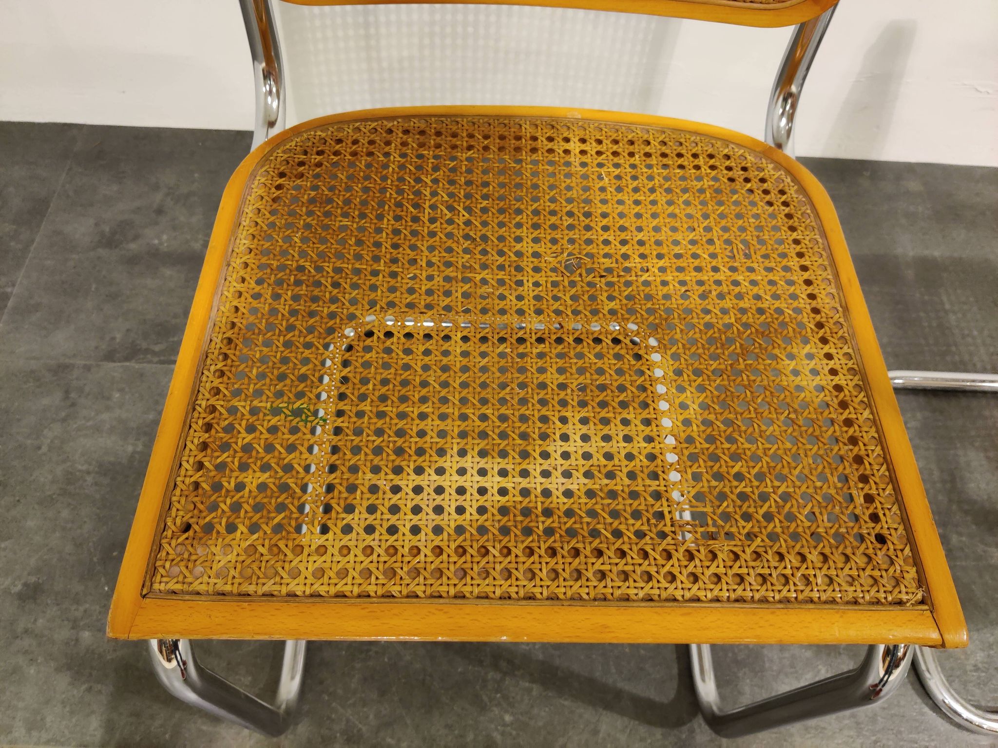 Set of 4 Cesca chair by Marcel Breuer, made in italy, 1970