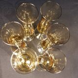 6 mini flûtes à champagne en verre soufflé