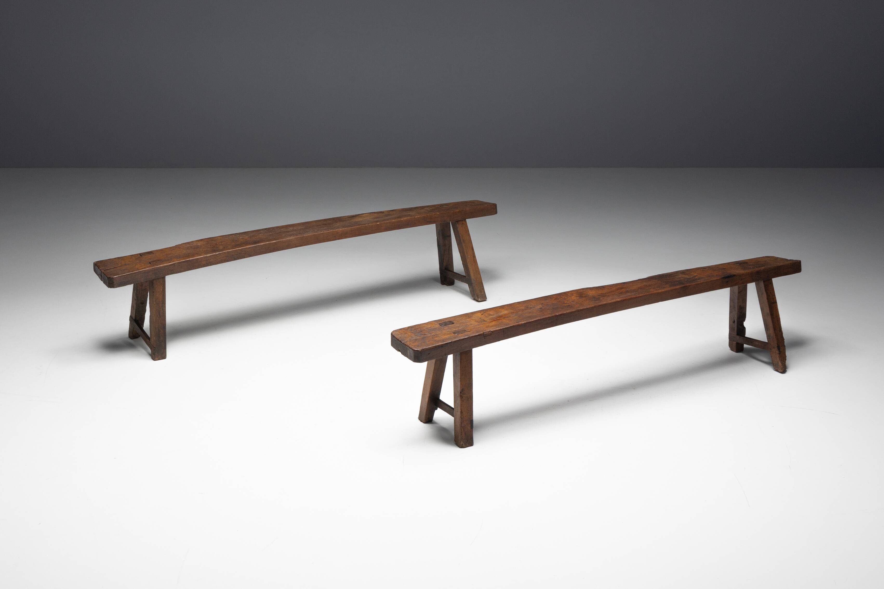Brutalist Wabi Sabi Benches, France, 19th Century