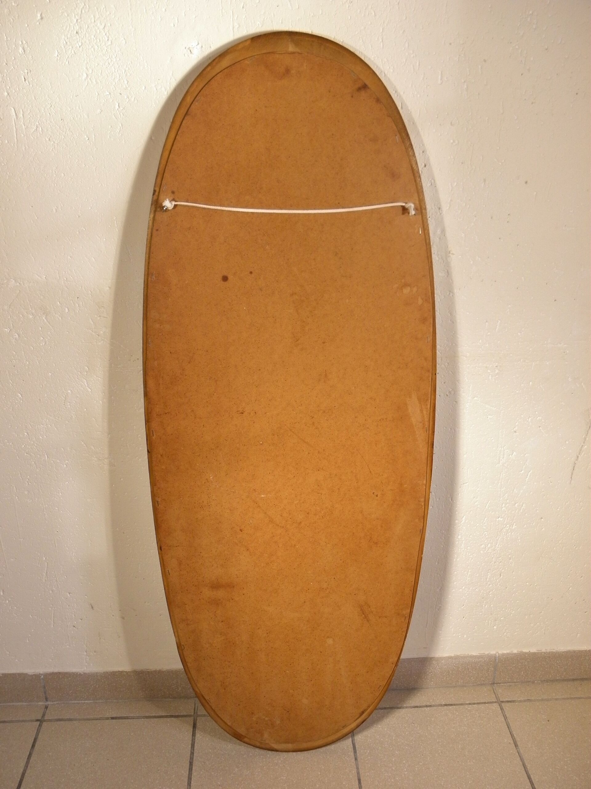 Oval mirror wooden frame 126 cm