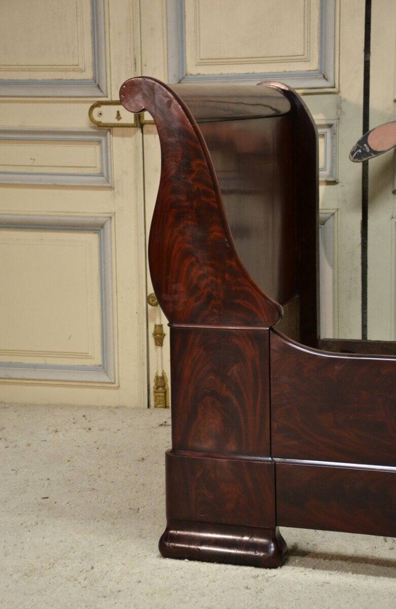 Louis Philippe period mahogany sleigh bed