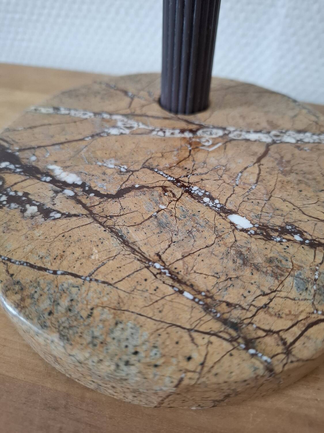 Pair of circular marble candlesticks from the 80s