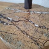Duo of circular marble candlesticks from the 80s