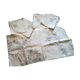 Round off-white tablecloth embroidered with grey flowers with 8 matching napkins - festive table