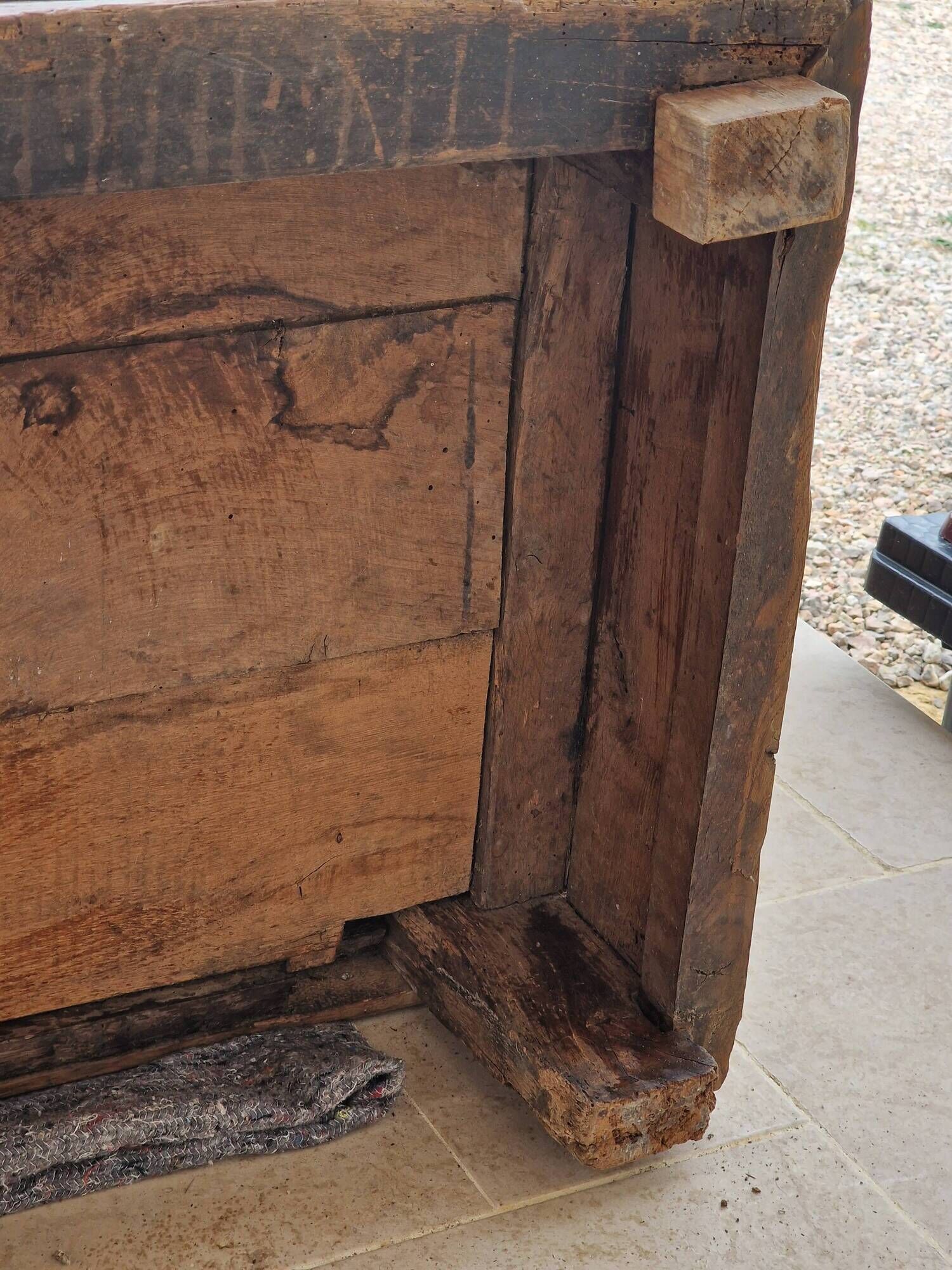 Antique carved oak chest