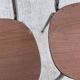 4 brown formica kitchen chairs with wood effect