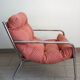Sofa and armchair chrome steel and fabric 70s / 80s