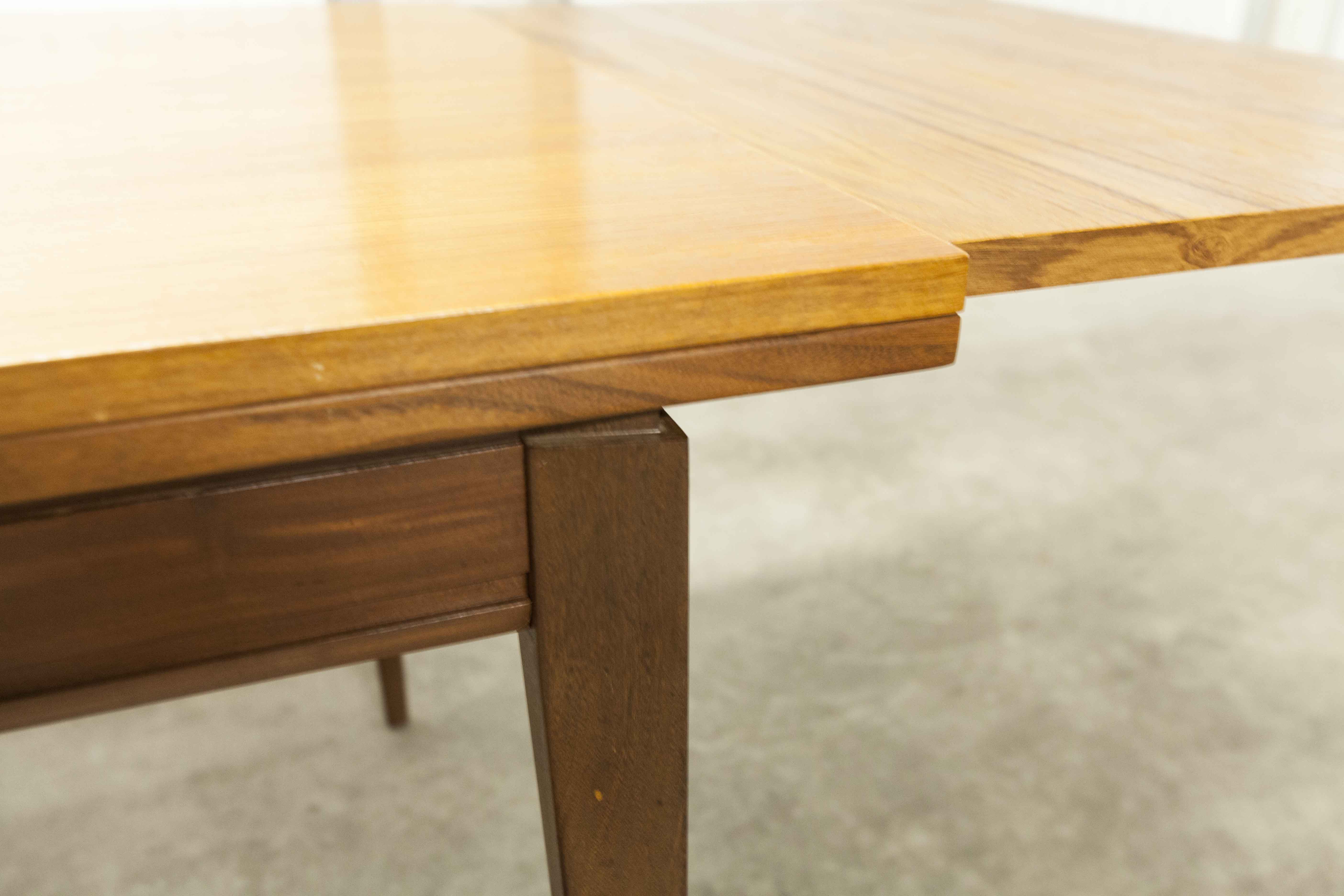 60's rectangular Scandinavian table with extension cords