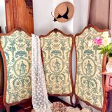 Old wooden and fabric screen