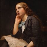 Great 19th century painting portrait of a lady