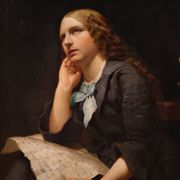 Grand portrait de dame peint au XIXe siècle