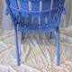 1950s garden armchair in wood and ultramarine blue metal