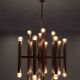 Grand lustre tubulaire Sciolari en laiton, Italie années 1960
