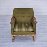 1970s, Danish lounge chair, wool, oak