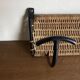 Raoul Guys mid-century iron and wicker wall coat rack
