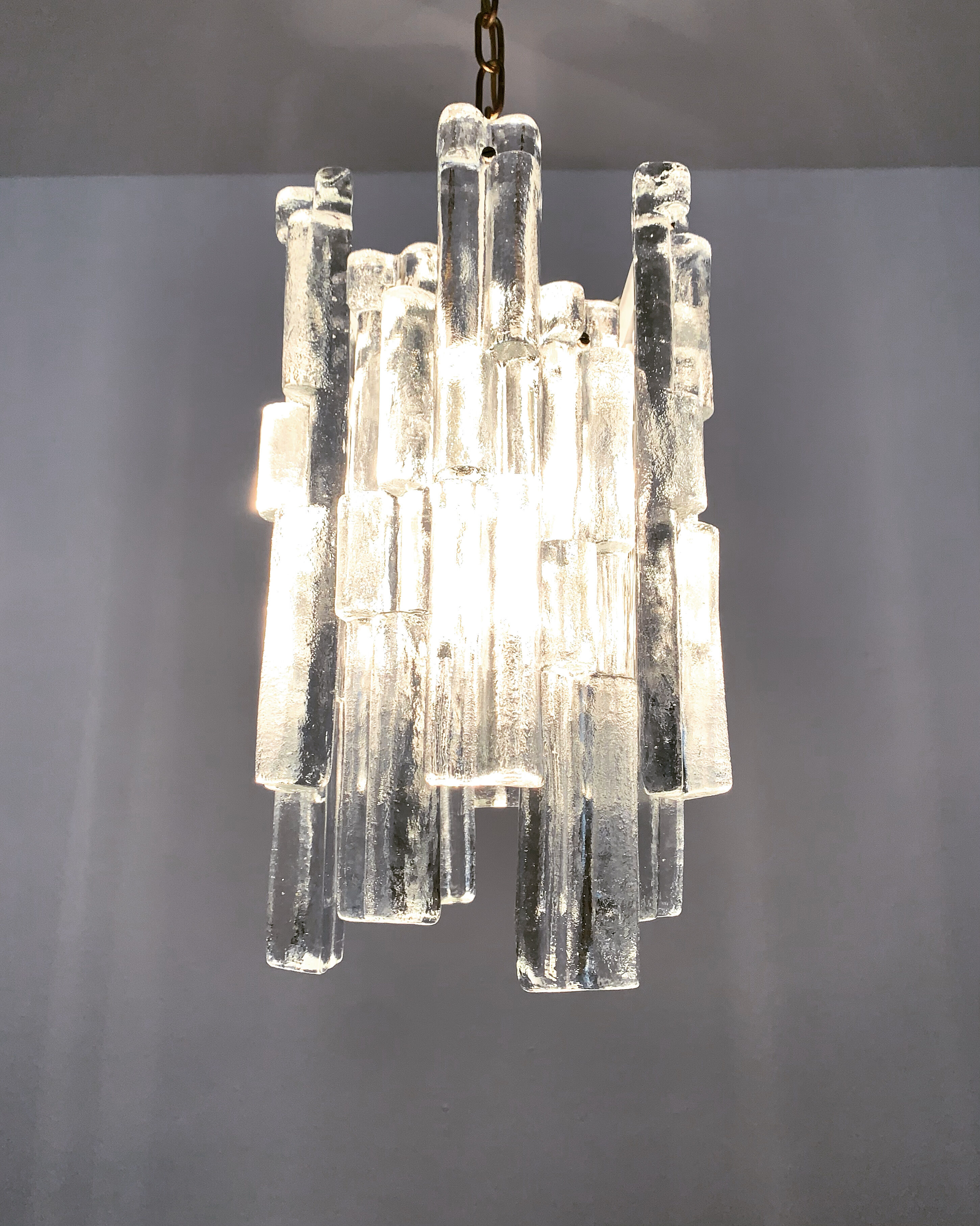 Ice glass chandelier by J.T. Kalmar