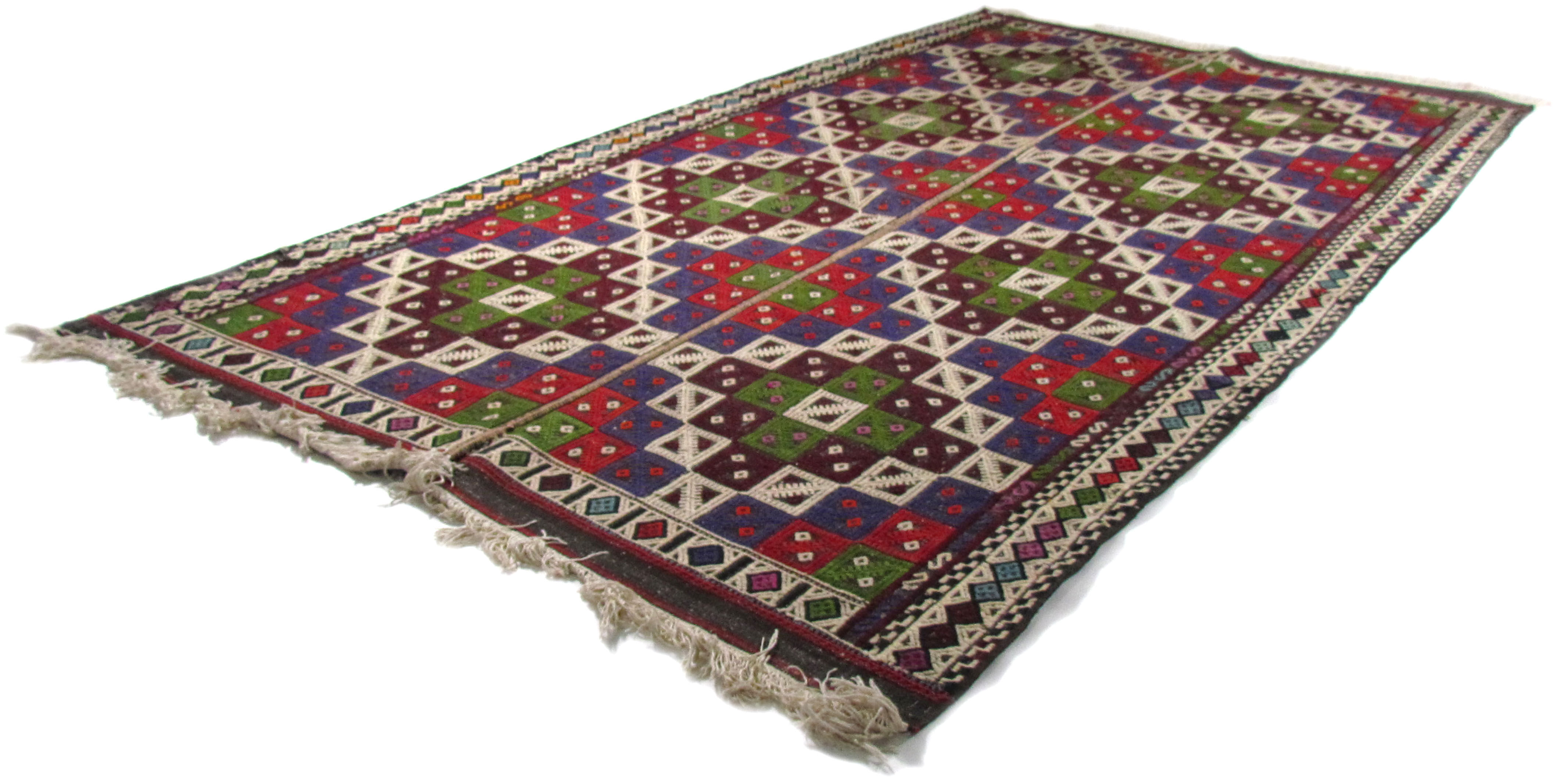 Anatolian handmade kilim rug 138 x 268 cm
