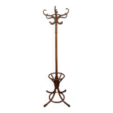 Antique parrot coat rack in blond wood