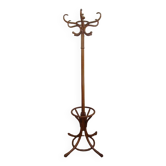 Porte-manteau perroquet ancien en bois blond