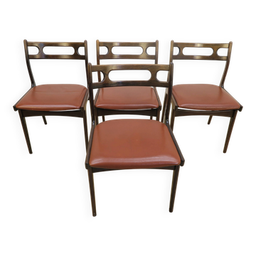 Dining room set in rosewood with table and 4 chairs, 1960s.