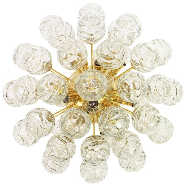 Plafonnier Spoutnik avec boules de neige en verre par Doria, Allemagne, années 1970