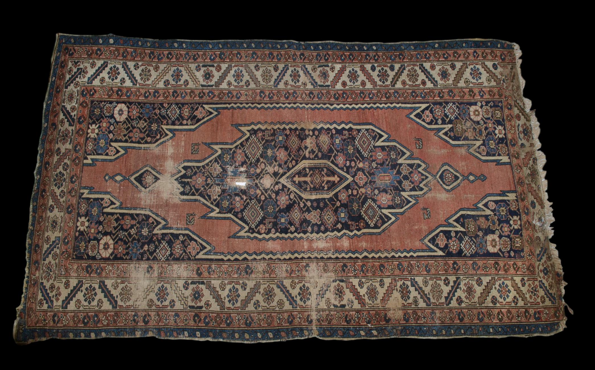 Persian carpet Maslaghan, 124 cm x 198 cm, Iran, hand knotted wool, 19th Century