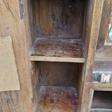 Art Deco Burmese Teak Barber Shelf Mirror