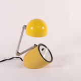 Space age yellow telescopic pill reading lamp by well-lite, honkong 1970s.