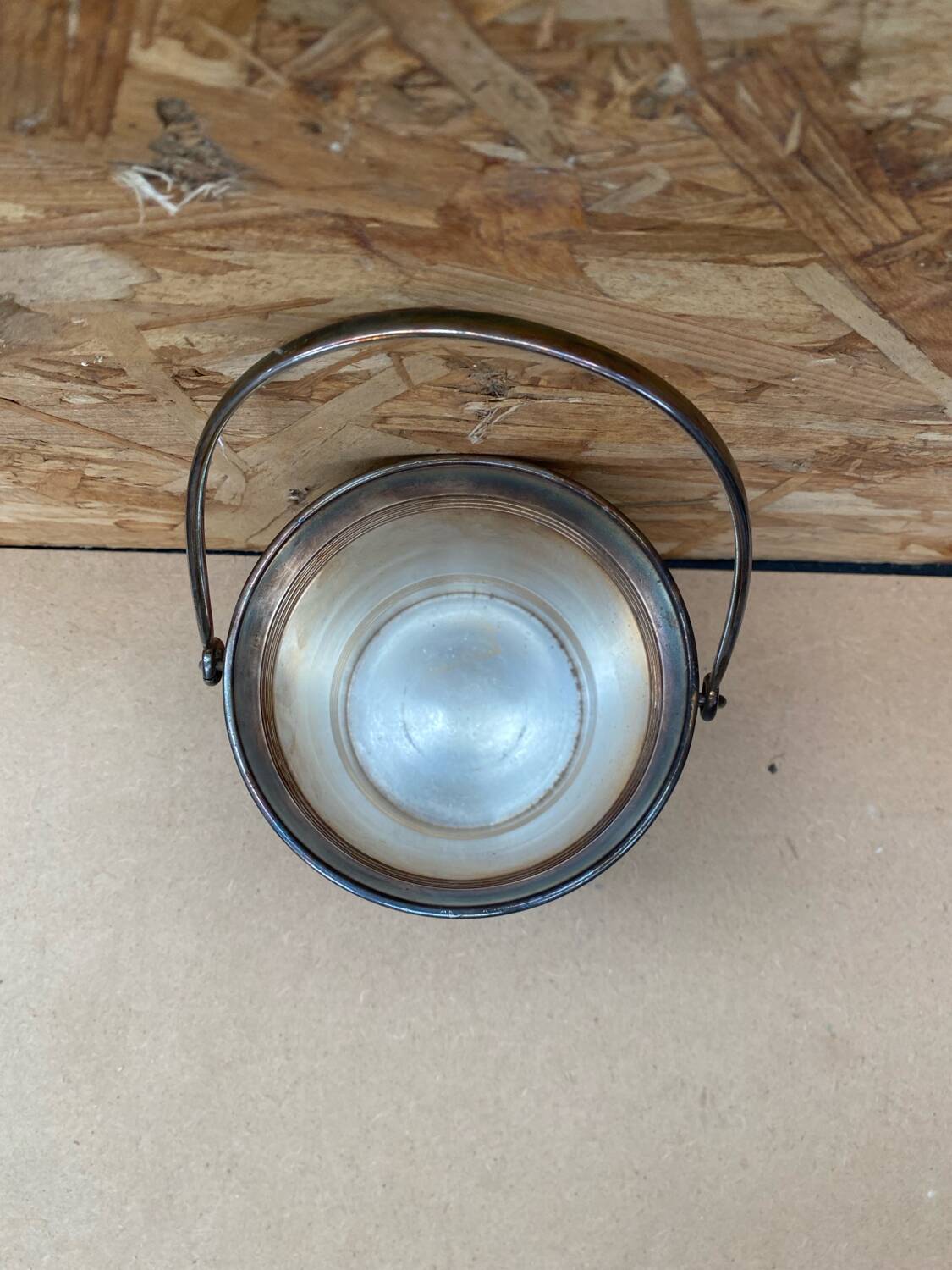 Old christofle ice bucket silver metal cooler + handle france #b210