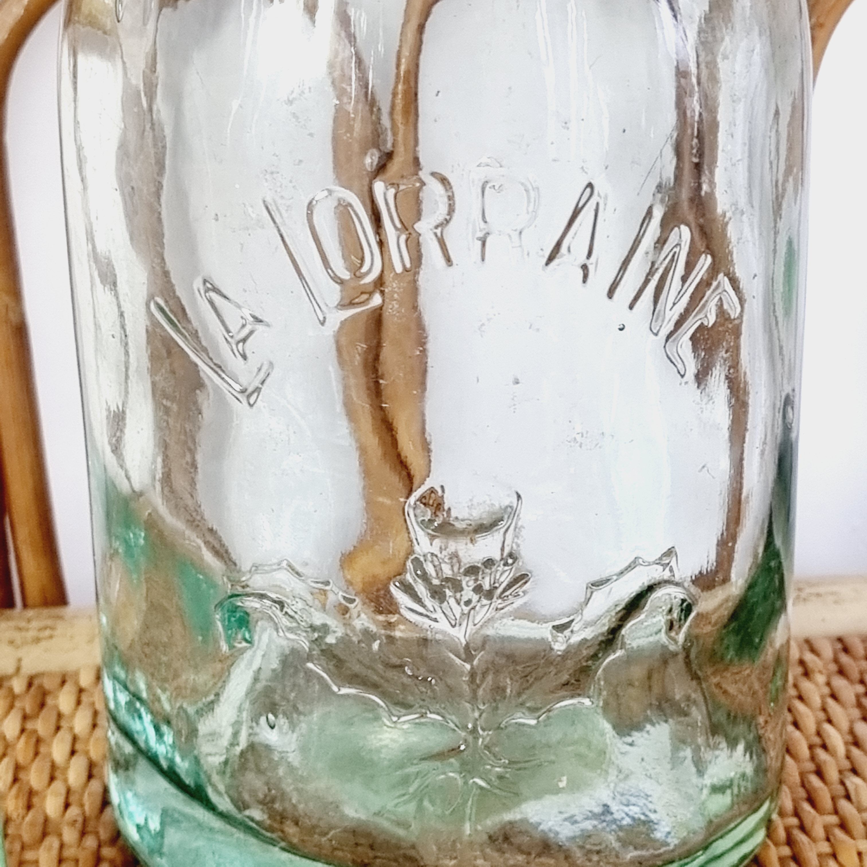 Jar la lorraine in light green glass 1l