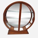 Glass-fronted library in cherry wood by Fourrier