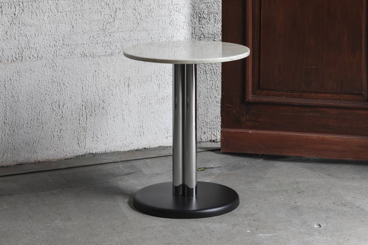 Side table chrome marble