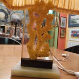 Fractal resin lamp with crystal inclusion by Pierre Giraudon