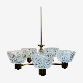 Carl Fagerlund Crystal Chandelier, Suède, 1960