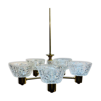 Carl Fagerlund Crystal Chandelier, Suède, 1960