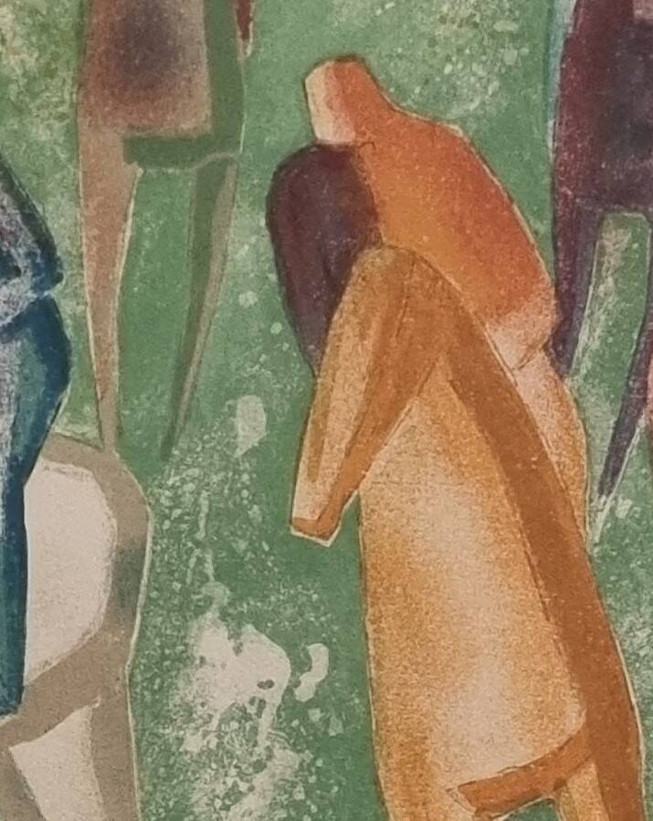 Wolf Reuther Lithograph Signed 160/300 The Horse Race, 40 x 50 cm