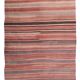 Pink & Brown Striped Pattern Vintage Kilim Rug, 167x254Cm