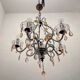 Pink Murano Glass Crystal Beaded Chandelier 1960’s
