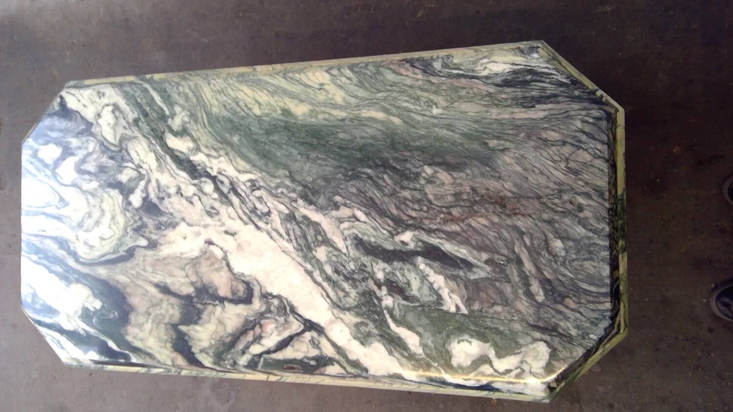 Table basse vintage rectangulaire en marbre Italie 1970