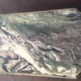 Table basse vintage rectangulaire en marbre Italie 1970