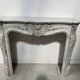 Louis XV style white Carrara marble fireplace, 19th century.