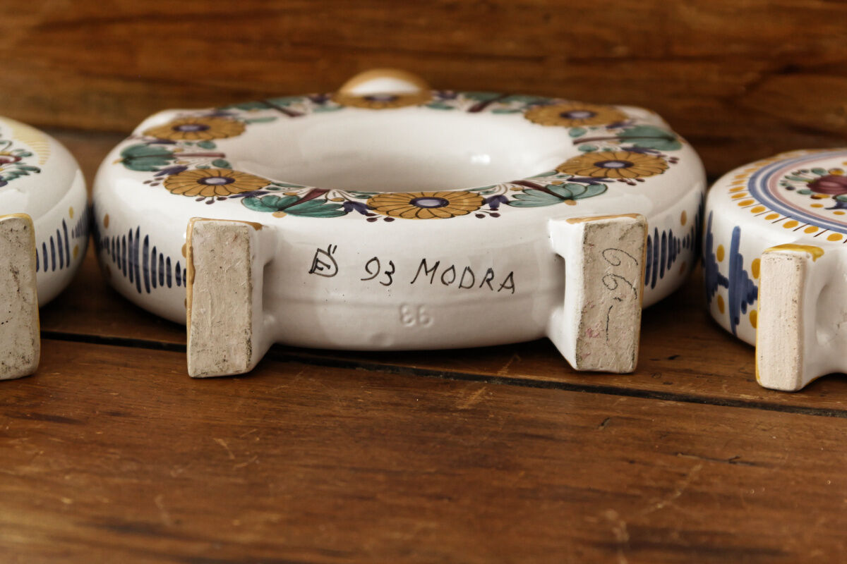 Set of 3 Slovak ceramic soliflores