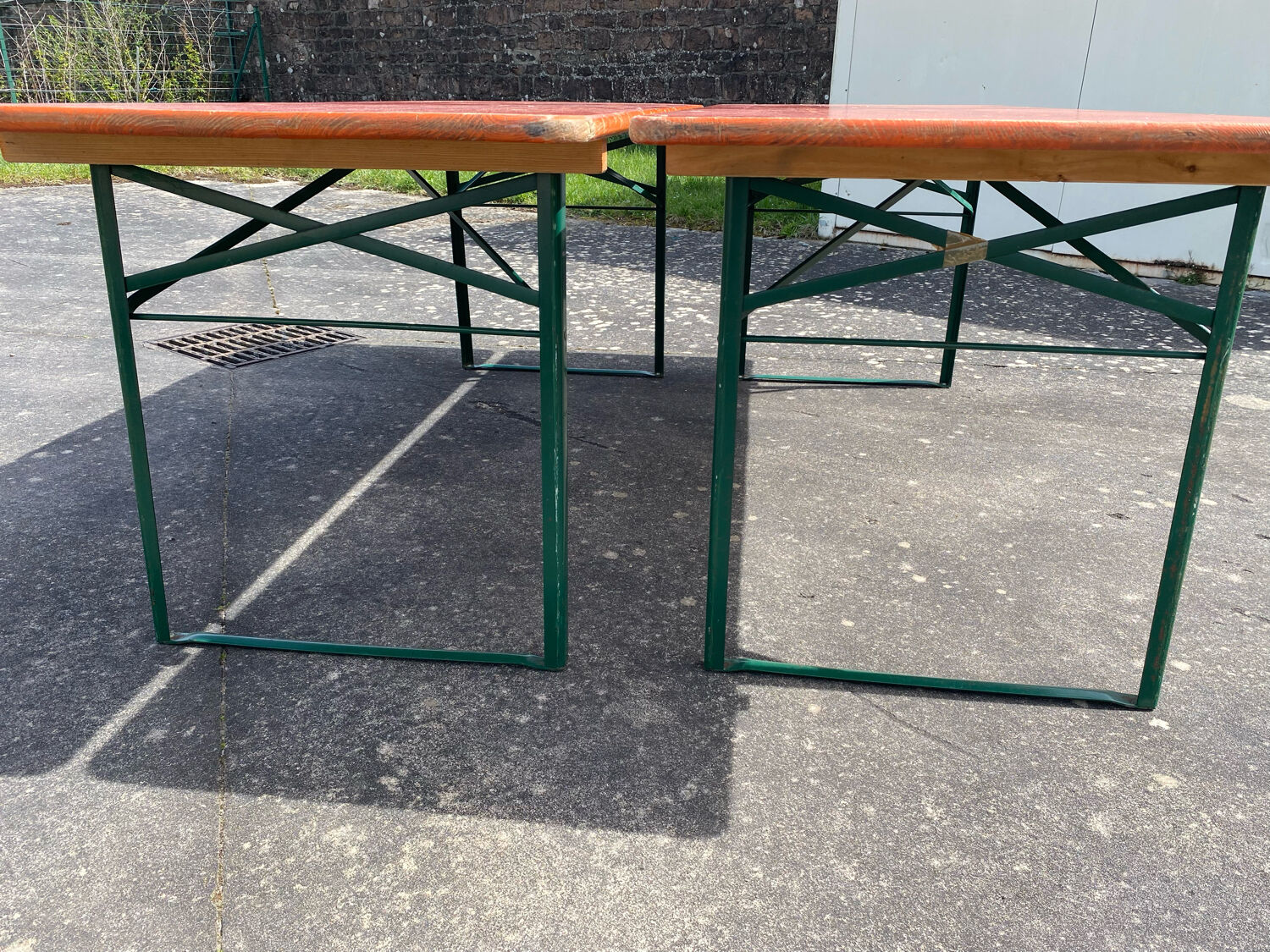 Folding brewery table duo