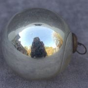 Boule de sorcière antique 7 cm 1800s couleur argent