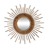 Rattan and wicker sun mirror