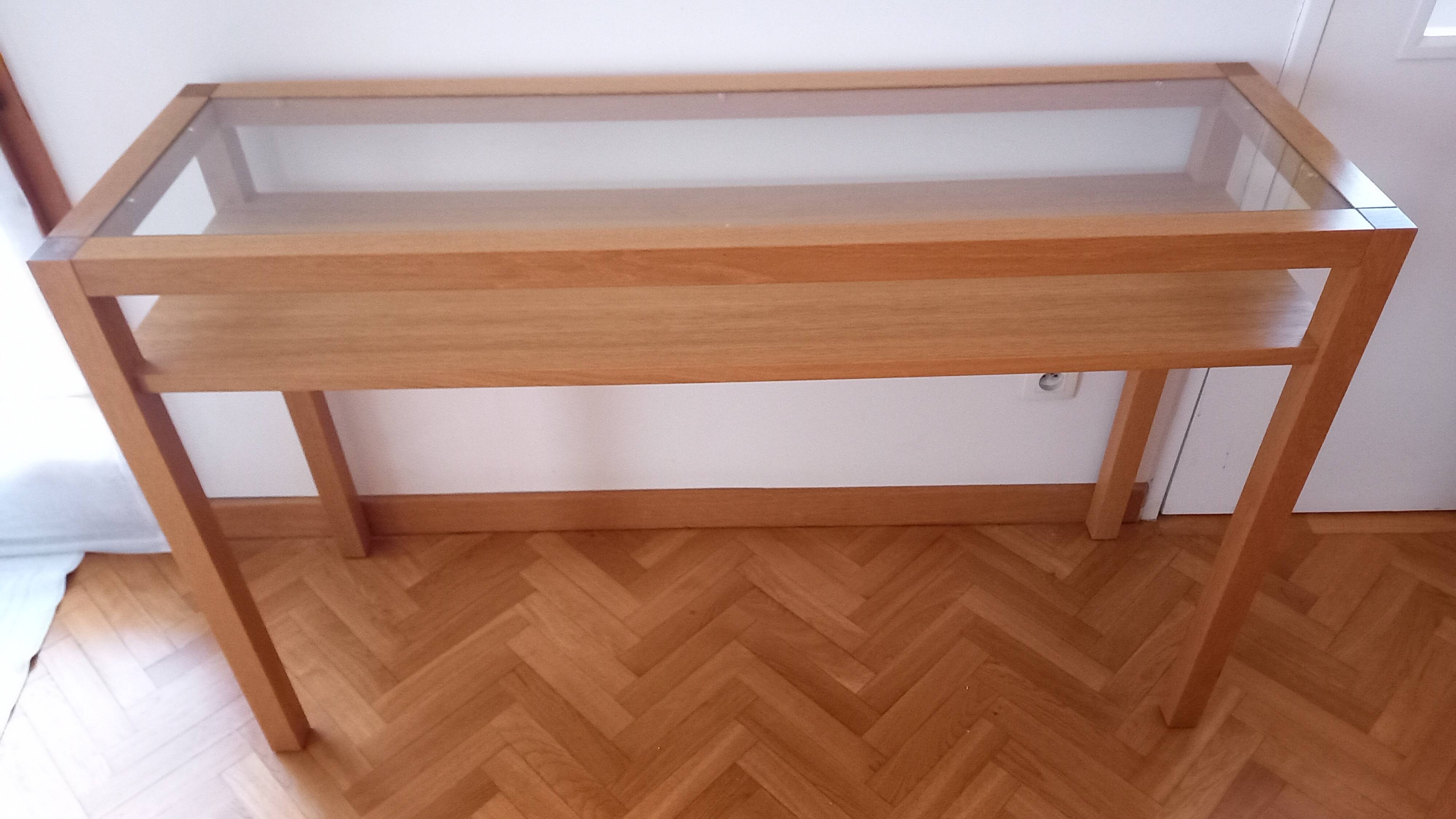 Wood and glass console table